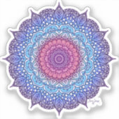Paarse bloemenblad Mandala Sticker (Voorkant)