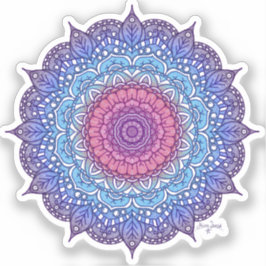 Paarse bloemenblad Mandala Sticker