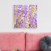 Paarse bloemenbloem met bloesem canvas afdruk (Insitu (Woonkamer))