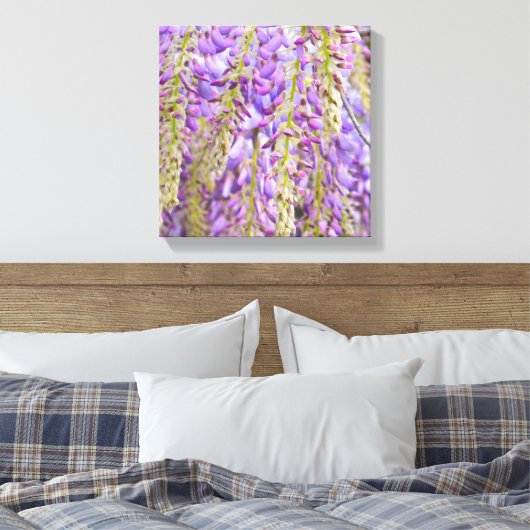 Paarse bloemenbloem met bloesem canvas afdruk (Insitu (Slaapkamer))