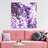 Paarse bloemenbloem met bloesem canvas afdruk (Insitu (Woonkamer))