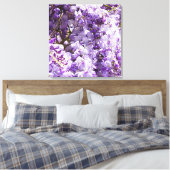 Paarse bloemenbloem met bloesem canvas afdruk (Insitu (Slaapkamer))