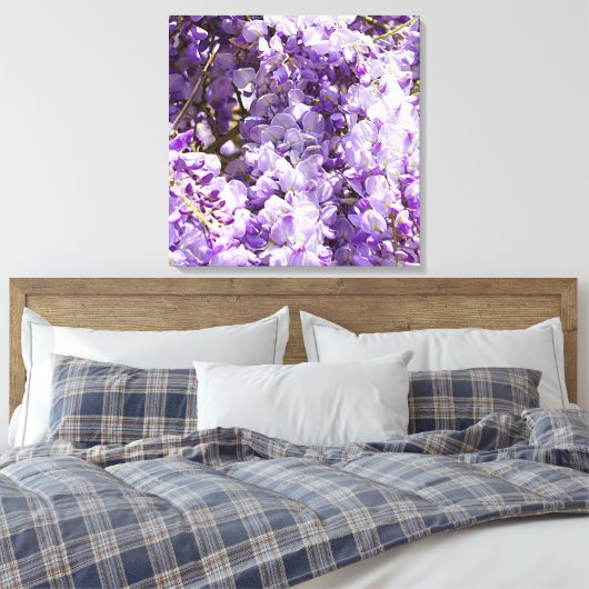 Paarse bloemenbloem met bloesem canvas afdruk (Insitu (Slaapkamer))