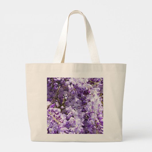 Paarse bloemenbloem met bloesem grote tote bag (Achterkant)