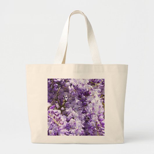 Paarse bloemenbloem met bloesem grote tote bag (Voorkant)