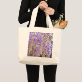 Paarse bloemenbloem met bloesem grote tote bag (Voorkant (product))