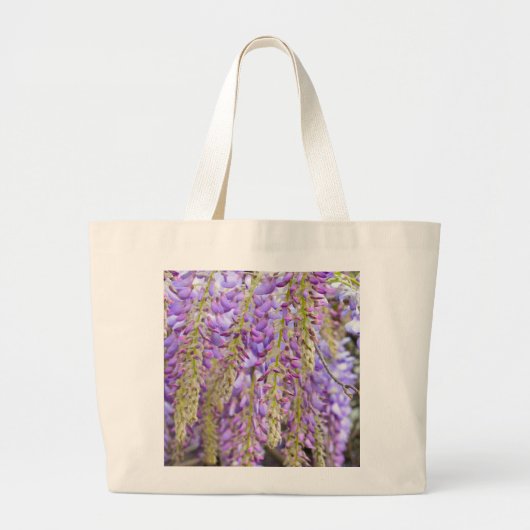 Paarse bloemenbloem met bloesem grote tote bag (Voorkant)