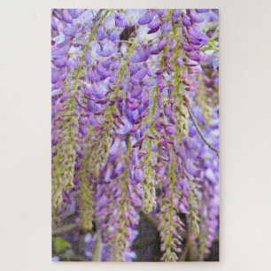 Paarse bloemenbloem met bloesem legpuzzel