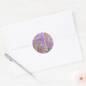 Paarse bloemenbloem met bloesem ronde sticker (Envelop)