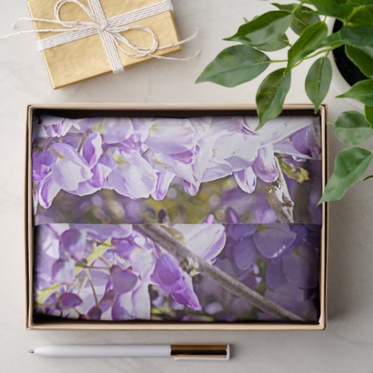 Paarse bloemenbloem met bloesem tissuepapier (Geschenk)