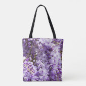 Paarse bloemenbloem met bloesem tote bag (Achterkant)