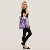 Paarse bloemenbloem met bloesem tote bag (Op model)