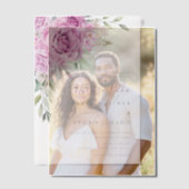 Paarse bloemenboeket Nuestra Boda Spaans Bruiloft Vellum Uitnodigingen (Offset (Koppel))