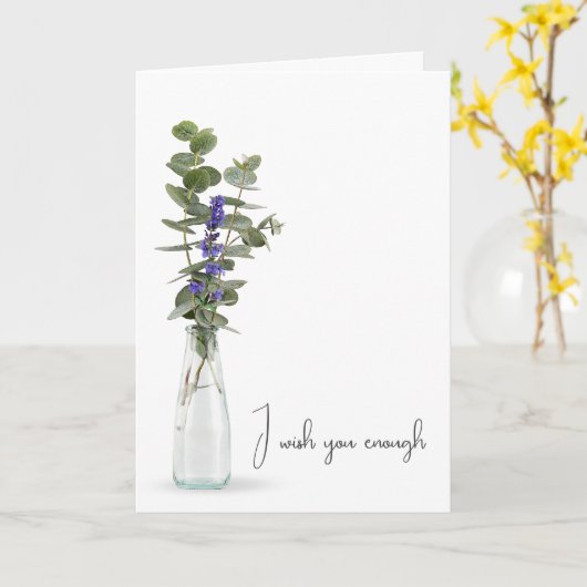 Paarse bloemenboeket Verjaardag Kaart (Gele Bloem)