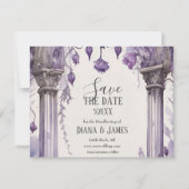 Paarse Bloemenboog Pagan Handfasten Save The Date (Voorkant)