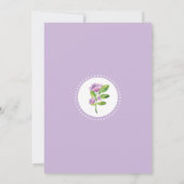 Paarse Bloemenbos Dieren Baby shower Invite Kaart (Achterkant)