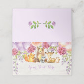 Paarse Bloemenbos Waterverf Bosdieren Plaatskaartje (Buitenkant ongevouwen)