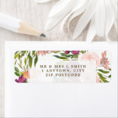 paarse bloemenbruiloft etc retour adreslabel etiket (Insitu)