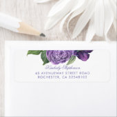 Paarse  bloemenbruiloft etiket (Insitu)