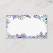 Paarse bloemenbruiloft online details informatiekaartje (Achterkant)