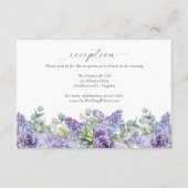Paarse bloemenbruiloft online receptie informatiekaartje (Voorkant)
