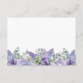 Paarse bloemenbruiloft online receptie informatiekaartje (Achterkant)