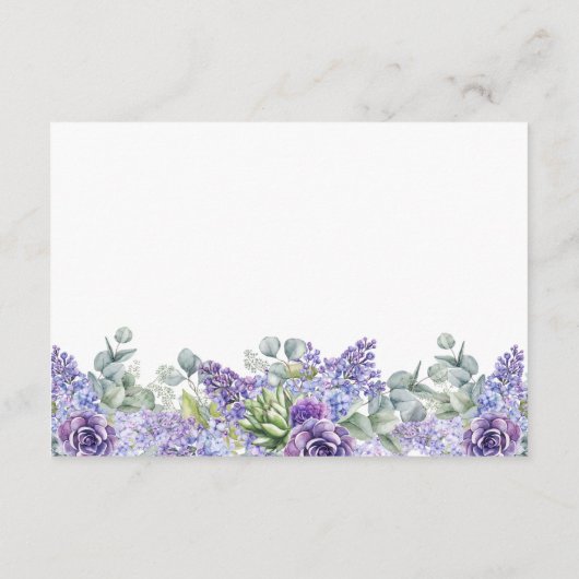 Paarse bloemenbruiloft online receptie informatiekaartje (Achterkant)