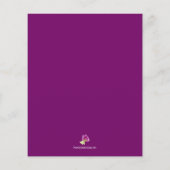 Paarse bloemenbruiloft plaats setting dank u flyer (Achterkant)