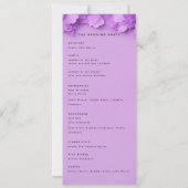 paarse bloemenbruiloft programma (Achterkant)