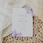 Paarse bloemenbruiloft Waterverf prachtig Save The Date