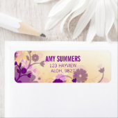  paarse bloemenbruin etiket (Insitu)