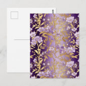 Paarse bloemenchiyogami briefkaart (Voorkant / Achterkant)