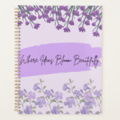 Paarse Bloemendagboek Planner (Voorkant)