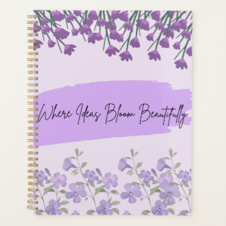 Paarse Bloemendagboek Planner