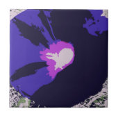 Paarse bloemendecoratieve Tegel Tegeltje (Voorkant)