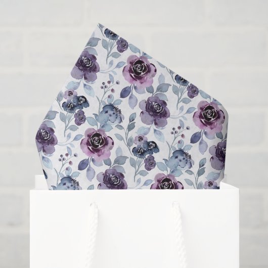 Paarse bloemendecoupeerpapier, lavendelbloemen tissuepapier (Cadeauzakje)