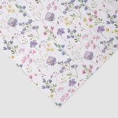 Paarse bloemendecoupeerpapier, wilde bloemen tissuepapier (Detail)