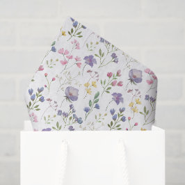 Paarse bloemendecoupeerpapier, wilde bloemen tissuepapier