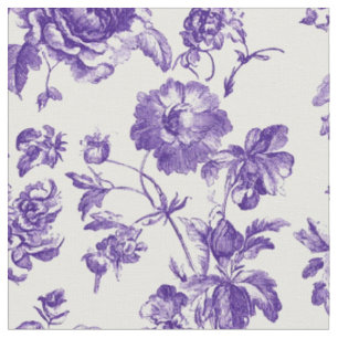 Paarse Bloemendessin Toile Stof