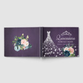 Paarse bloemendiamant prinses tiara quinceanera gastenboek (Volledig)
