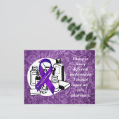 Paarse BloemenDoek - Voorlichting Fibromyalgia Briefkaart (Staand voorkant)