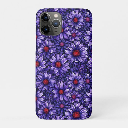 Paarse Bloemendonk Dagelijkse Bescherming Case-Mate iPhone Case (Achterkant)