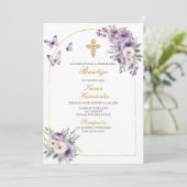 Paarse bloemendoop Spaans Kaart (Staand voorkant)