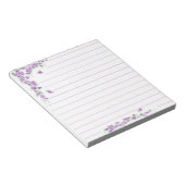 Paarse bloemendrank notitieblok (Schuin)