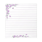 Paarse bloemendrank notitieblok (Voorkant)