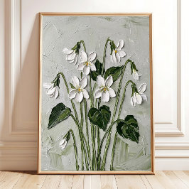 Paarse bloemendruk kunst canvas wanddecoratie poster
