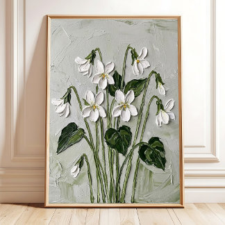 Paarse bloemendruk kunst canvas wanddecoratie poster