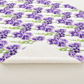 Paarse bloemenDuranta hemelbloem waterverf kunst Sherpa Deken (3/4)