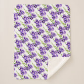 Paarse bloemenDuranta hemelbloem waterverf kunst Sherpa Deken (Voorkant)