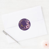 Paarse bloemeneiland Mubarak Ronde Sticker (Envelop)